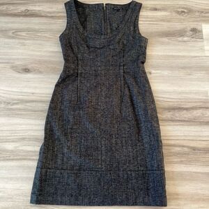 Theory 0 Gray Wool Blend Sleeveless Mini Dress